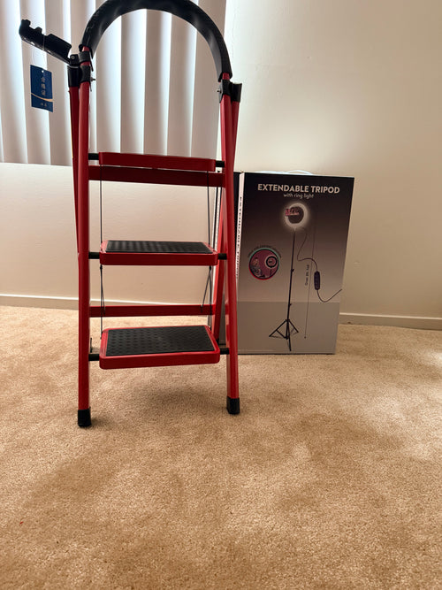 3-Step Folding Ladder-Safe, Strong & Space Saving.